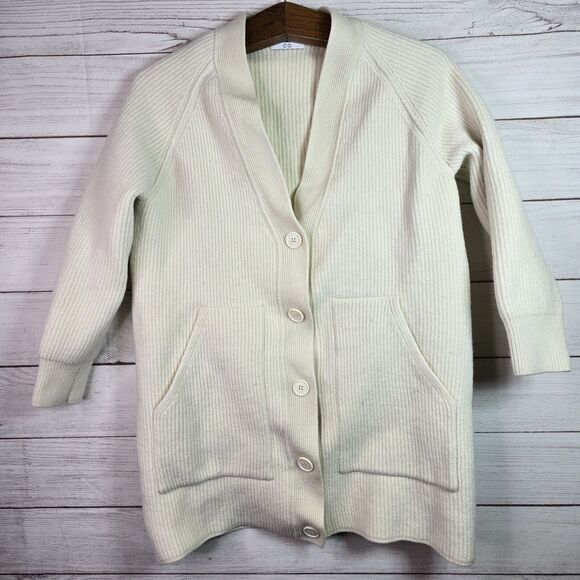 CO Women's Ivory Oversized Wool Cardigan Sweater Size XS $825 - Picture 1 of 9